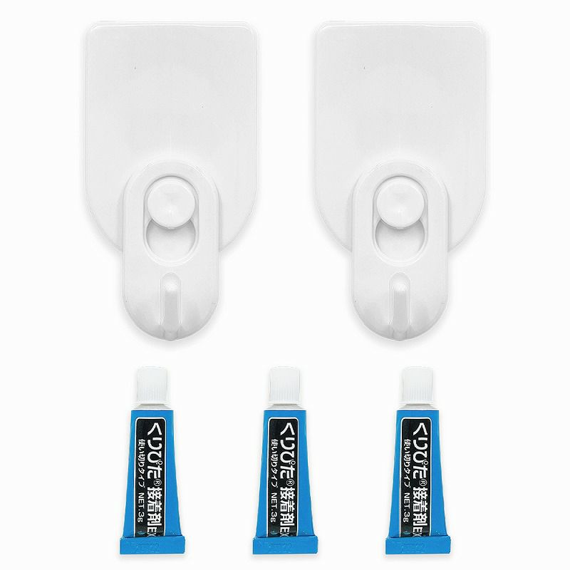 はがせるフックくりぴたフック壁紙用（M）（耐荷重2kg)（白）　セット内容