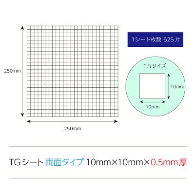 TGシート両面タイプ10mm×10mm×0.5mm厚