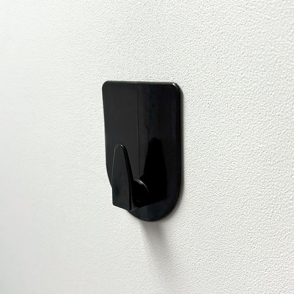 【クリックポスト対応】くりぴたフック壁紙用 コンパクトフック (L) （耐荷重2kg) （黒）大容量パック【5セット入】